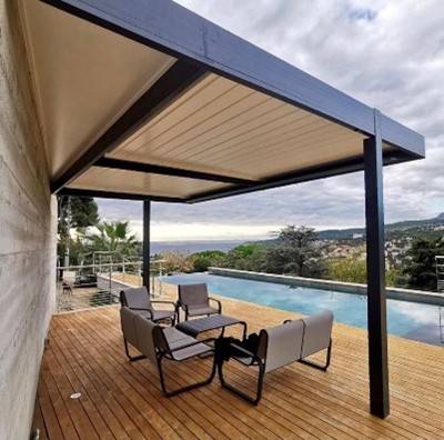 Cauchi Design -  Trouver un revendeur de pergolas bioclimatiques Solisystème pour une villa moderne à Aix-en-Provence 13100