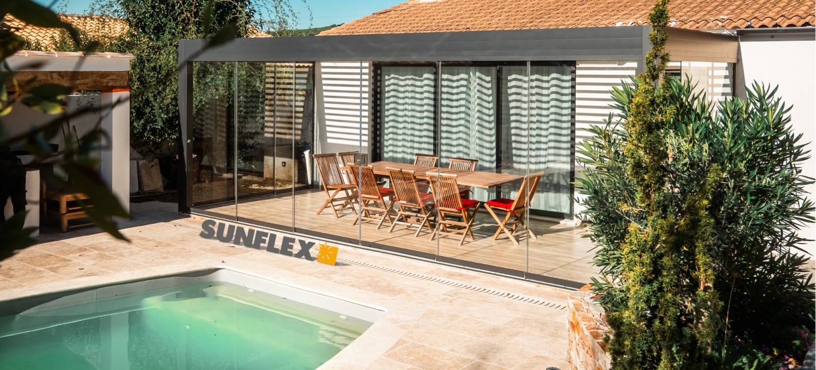 rideaux de verre sunflex veranda
