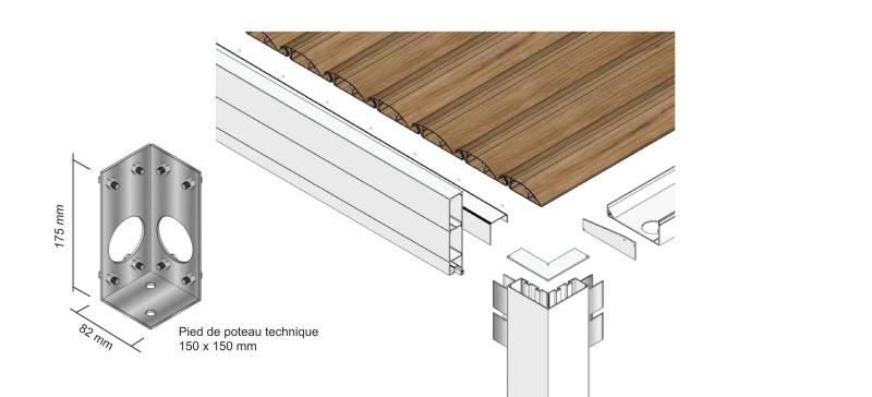 poteau technique pergola et carort