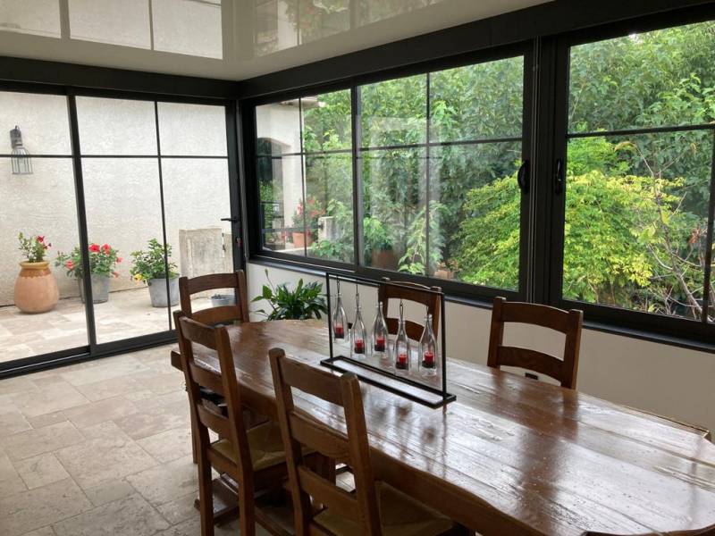 Menuiseries alu schuco sur véranda aluminium maison Aubagne