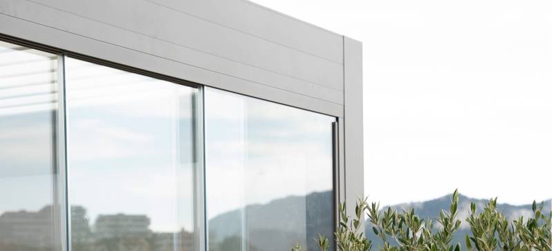 Rideaux de verre SUNFLEX sur pergola